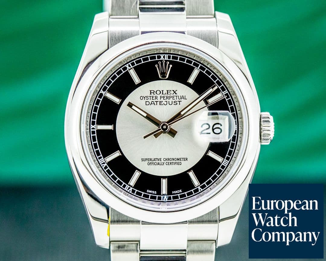 Image of Rolex Datejust Tuxedo Stick Dial Oyster SS Full Set