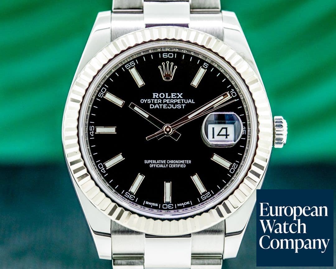 Image of Rolex Datejust 41 Black Stick Dial SS 2018