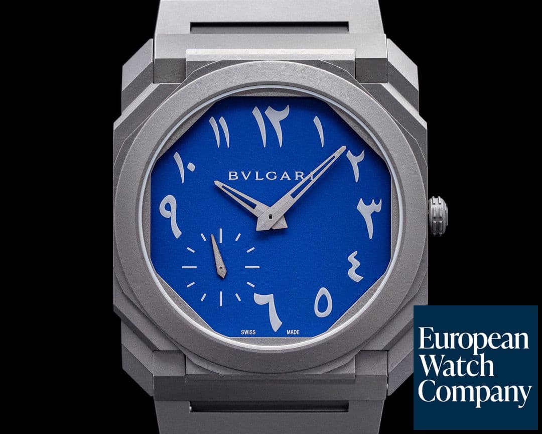 Image of Bulgari Octo Finissimo Extra Thin Titanium Blue ARABIC DIAL