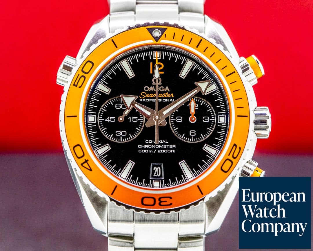 Image of Omega Planet Ocean Co-Axial Chronograph SS Orange Bezel