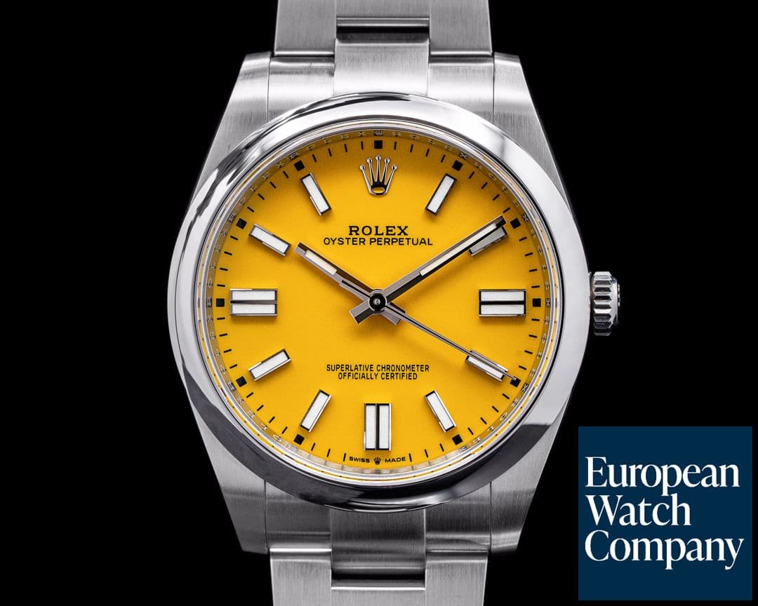 Image of Rolex Oyster Perpetual 124300 41mm SS / Yellow Dial NEW 2021