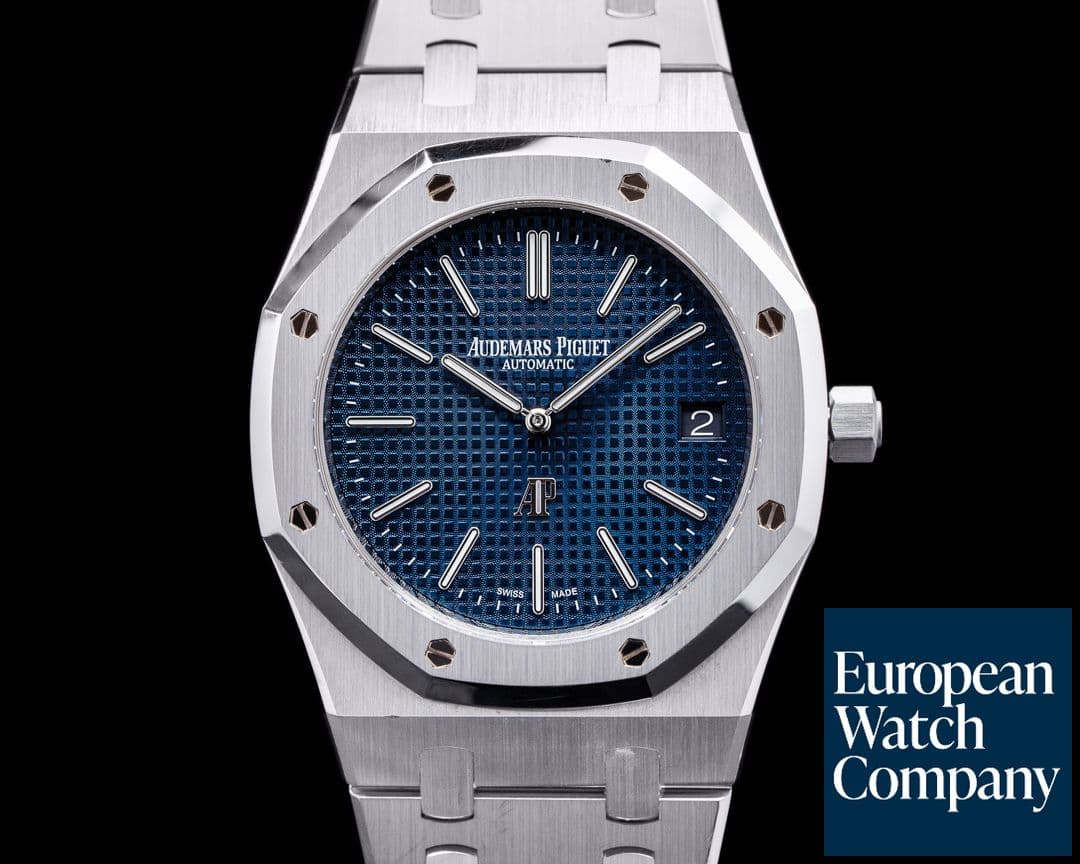 Image of Audemars Piguet Royal Oak Extra Thin Blue Dial SS 15202ST FULL SET