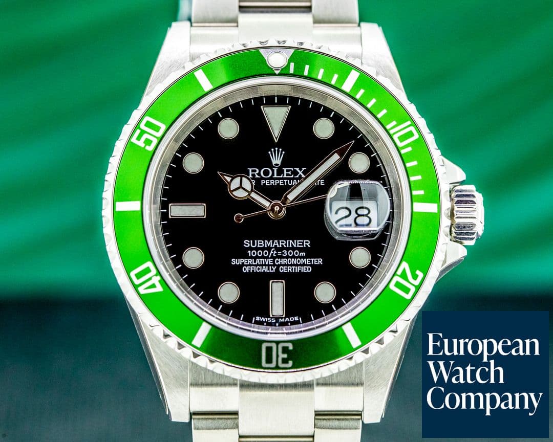 Image of Rolex Submariner 50th Anniversary "Kermit" SS Green Bezel NEW OLD STOCK