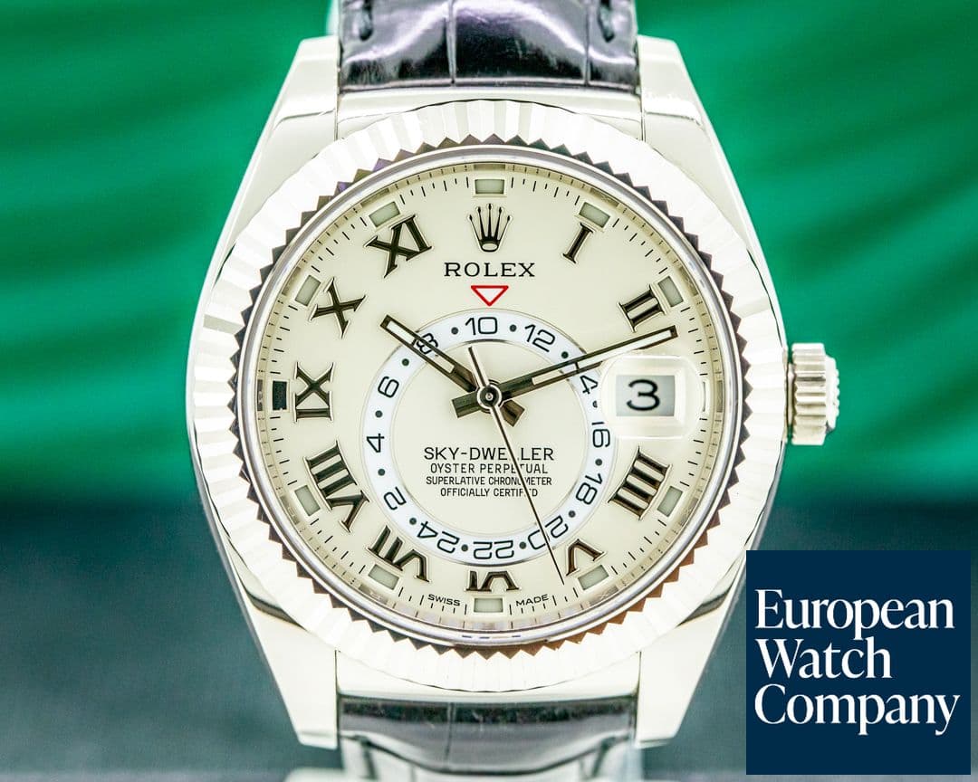 Image of Rolex Sky Dweller 326139 Silver Dial 18k White Gold / Alligator  