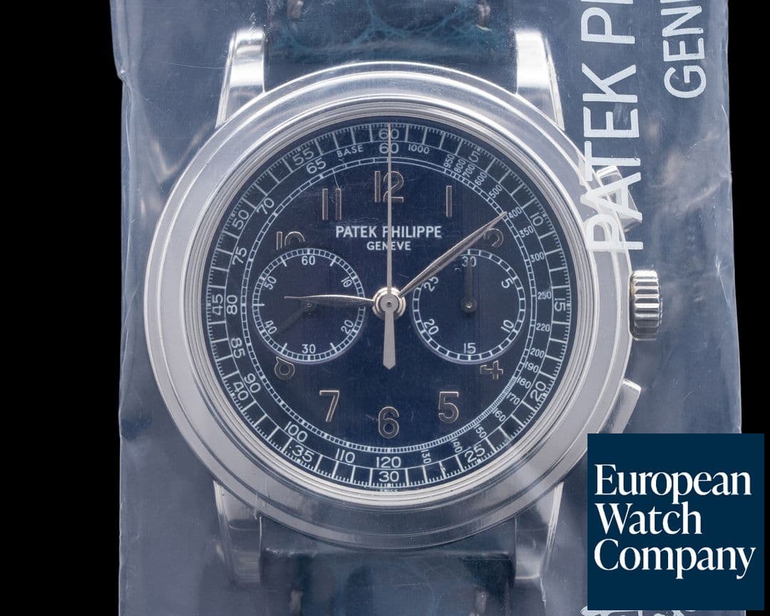 Image of Patek Philippe 5070P Platinum Blue Dial Chronograph UNWORN SEALED RARE 