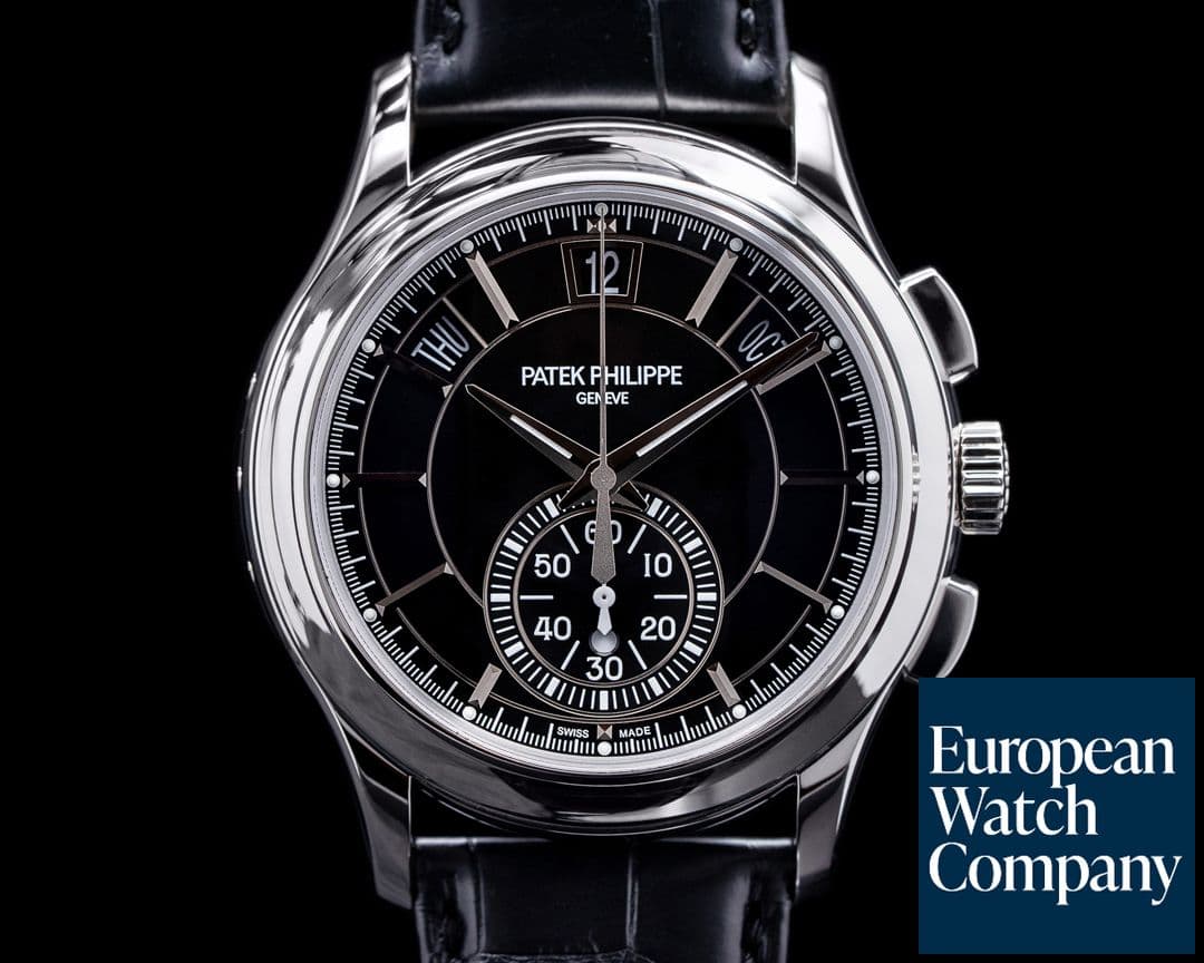 Image of Patek Philippe Chronograph Annual 5905P Calendar Platinum / Black Dial FULL SET