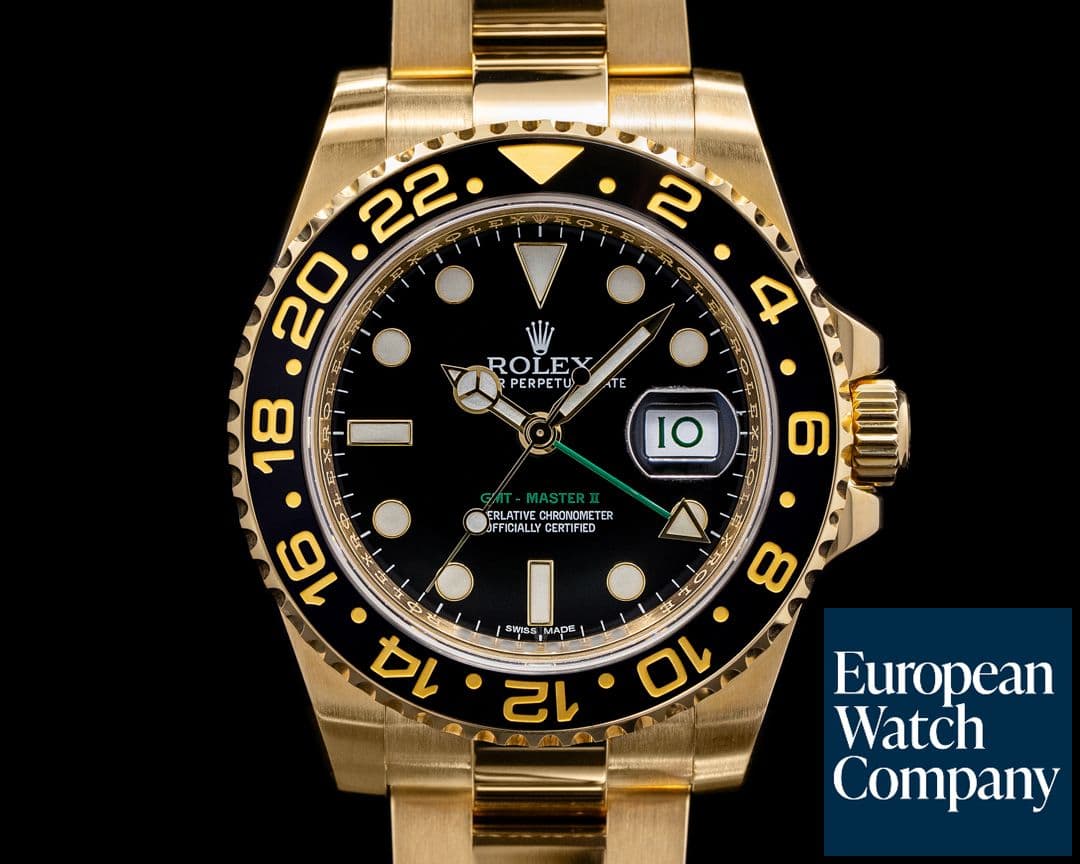 Image of Rolex GMT Master II 116718 Black Dial 18K Yellow Gold 