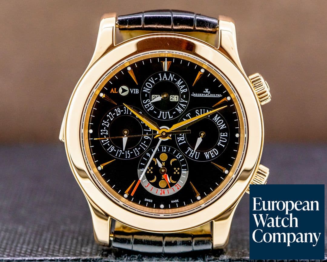 Image of Jaeger LeCoultre Master Grand Reveil Perpetual 18K Rose Gold Black Dial 