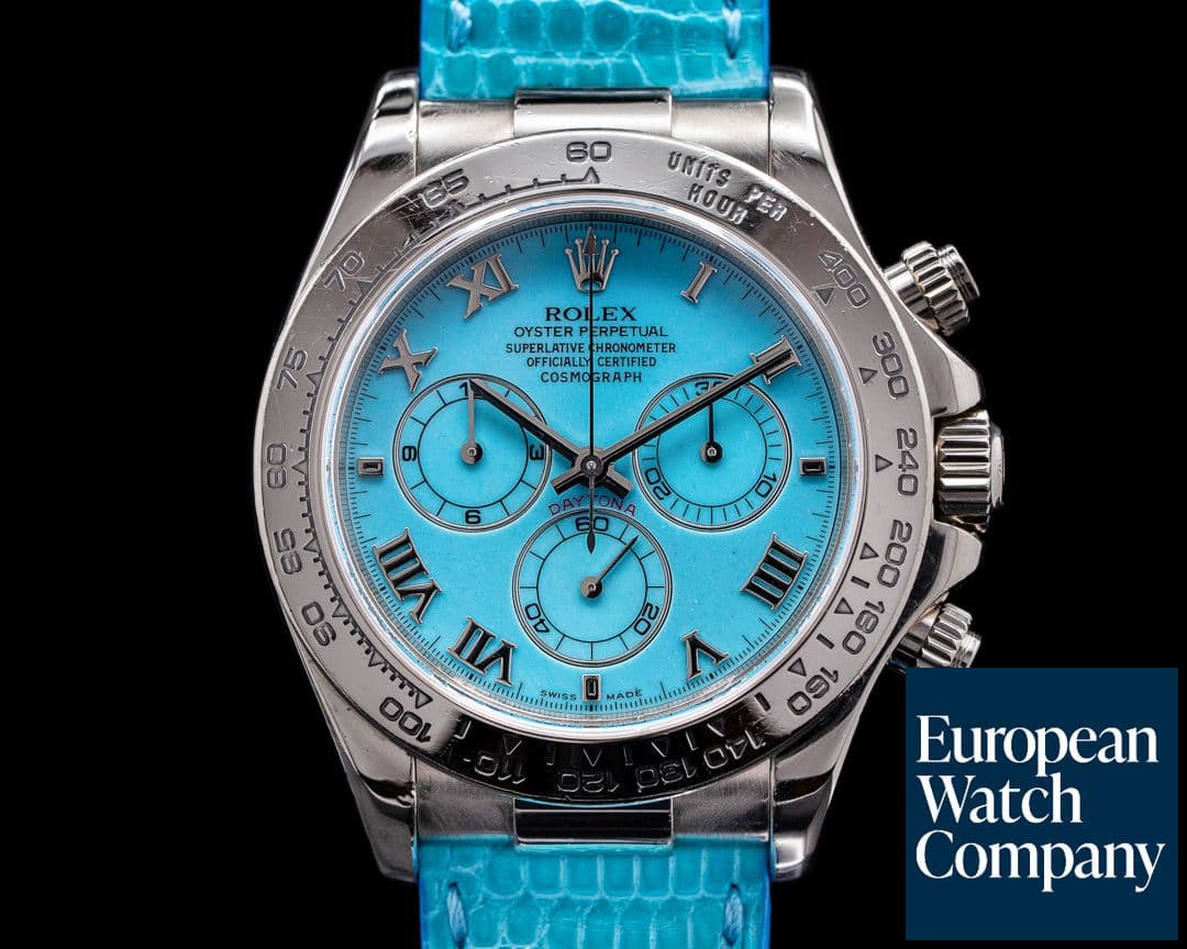 Image of Rolex Daytona 116519 "BEACH" Blue Dial 18K White Gold FULL SET RARE 