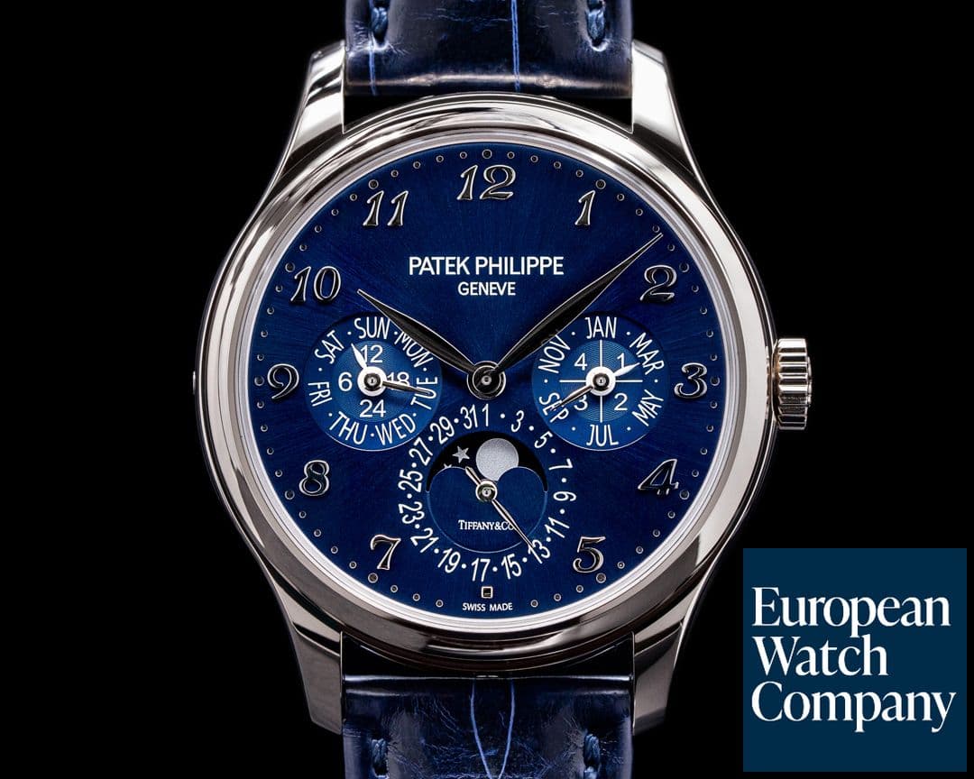 Image of Patek Philippe Perpetual Calendar 5327G "TIFFANY & CO" 18K White Gold Blue Dial
