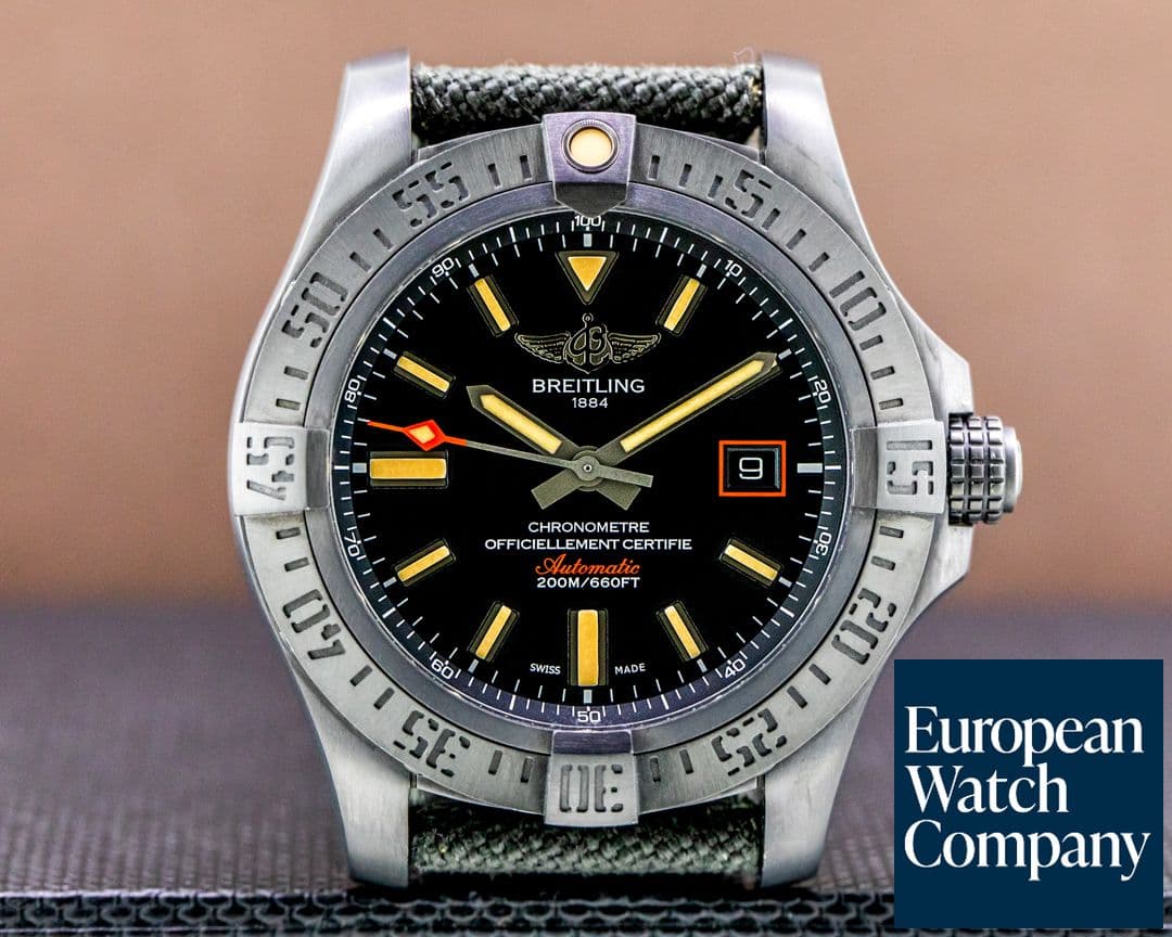 Image of Breitling Avenger Blackbird Black Titanium Carbon Dial / Leather Strap
