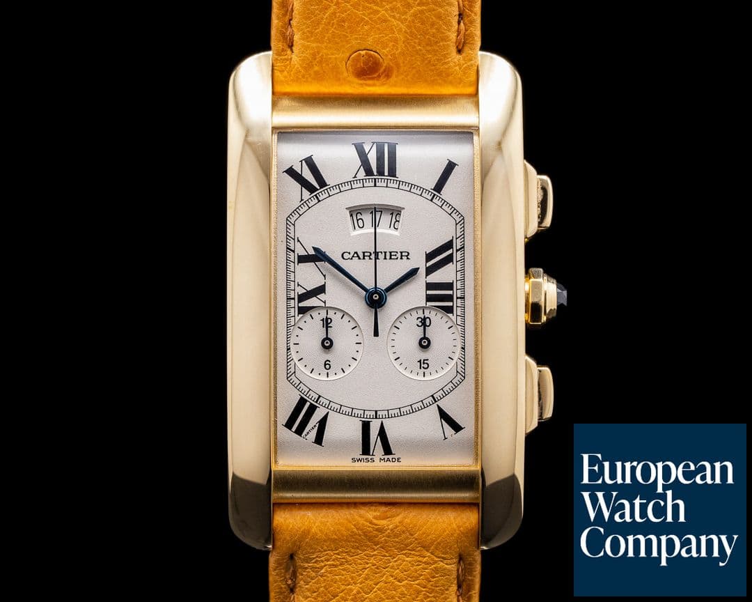 Image of Cartier Tank Americaine Chronograph 18K Yellow Gold big date BOX