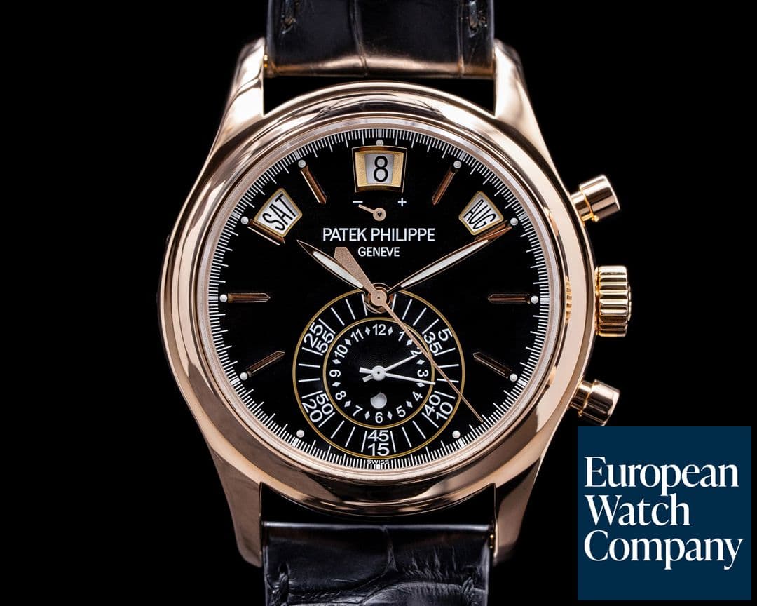 Image of Patek Philippe Annual Calendar 5960R Chronograph 18K Rose Gold Black Dial 

