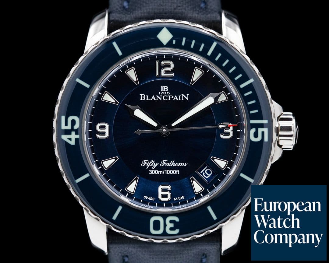 Image of Blancpain Fifty Fathoms White Gold / Blue Dial LIMITED