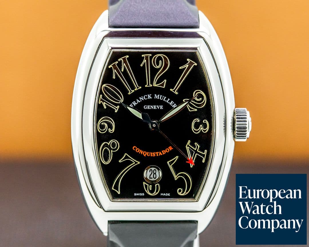 Image of Franck Muller Conquistador Black Dial SS on Rubber