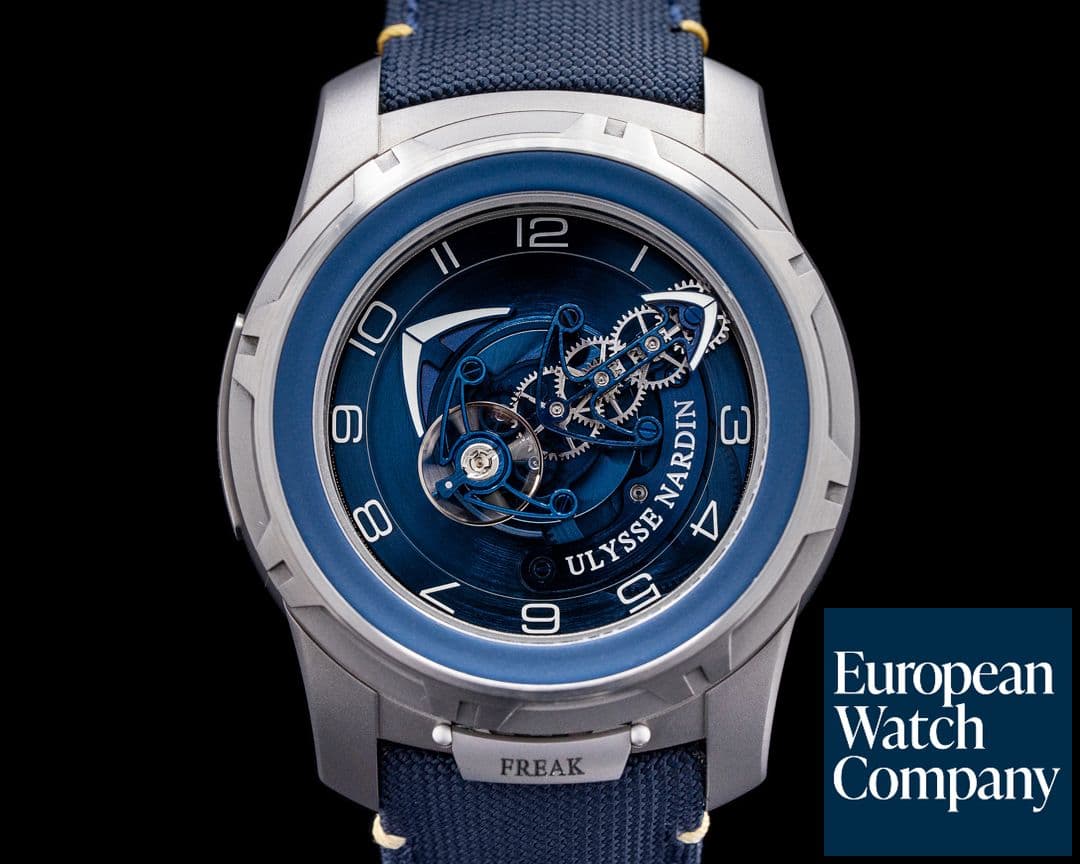Image of Ulysse Nardin Freak Blue "Freak Out" Tourbillon 2053-132 Titanium FULL SET