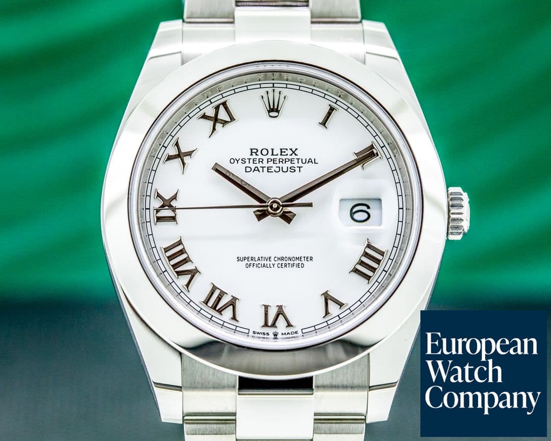 Image of Rolex Datejust 41 126300 White Roman Dial SS 2021