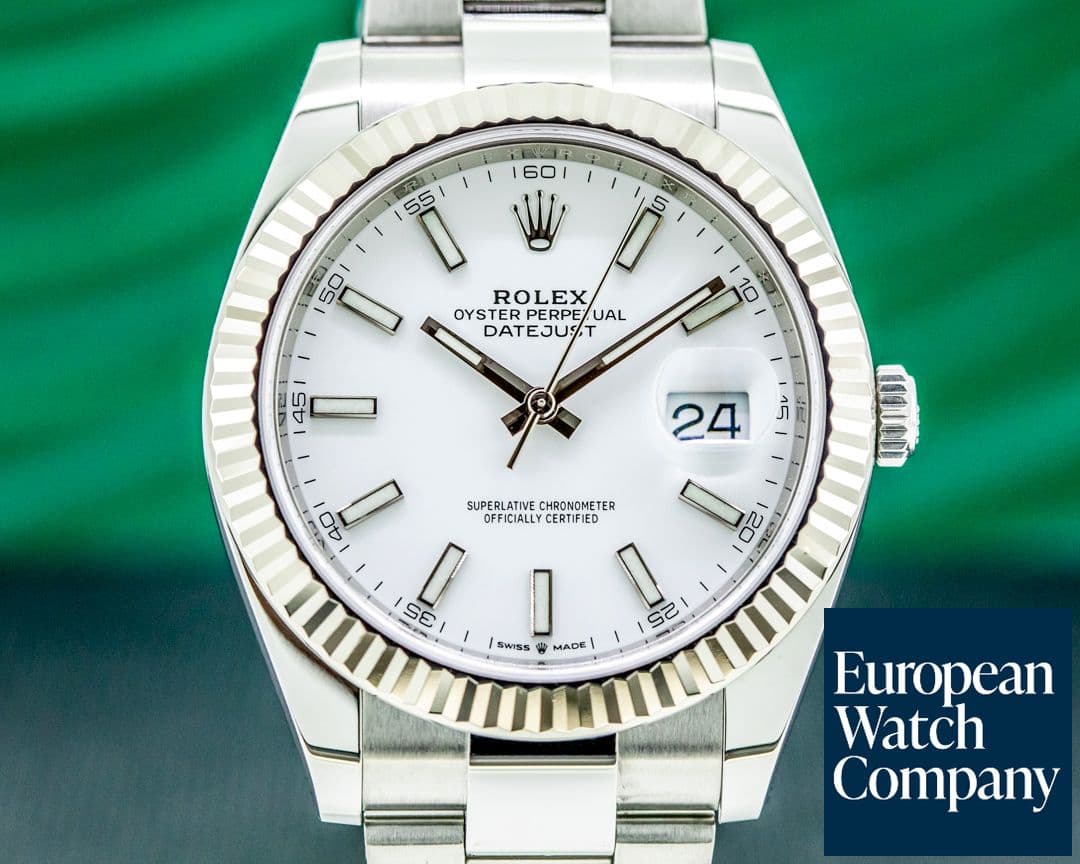 Image of Rolex Datejust 41 White Stick Dial SS Oyster 2020