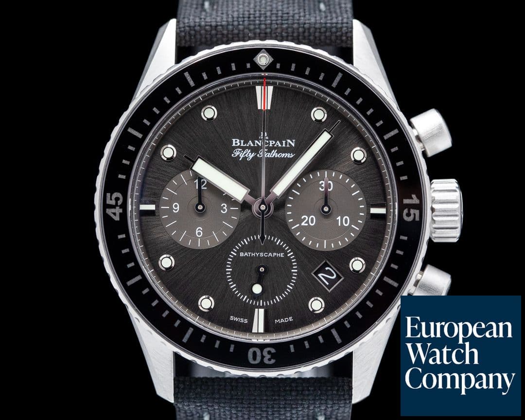 Image of Blancpain Fifty Fathoms Bathyscaphe Flyback Chronograph SS / Nato