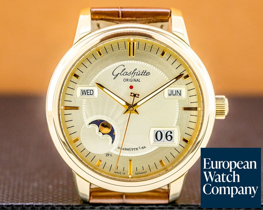 Image of Glashutte Original Senator Perpetual Calendar Yellow Gold / Deployant
