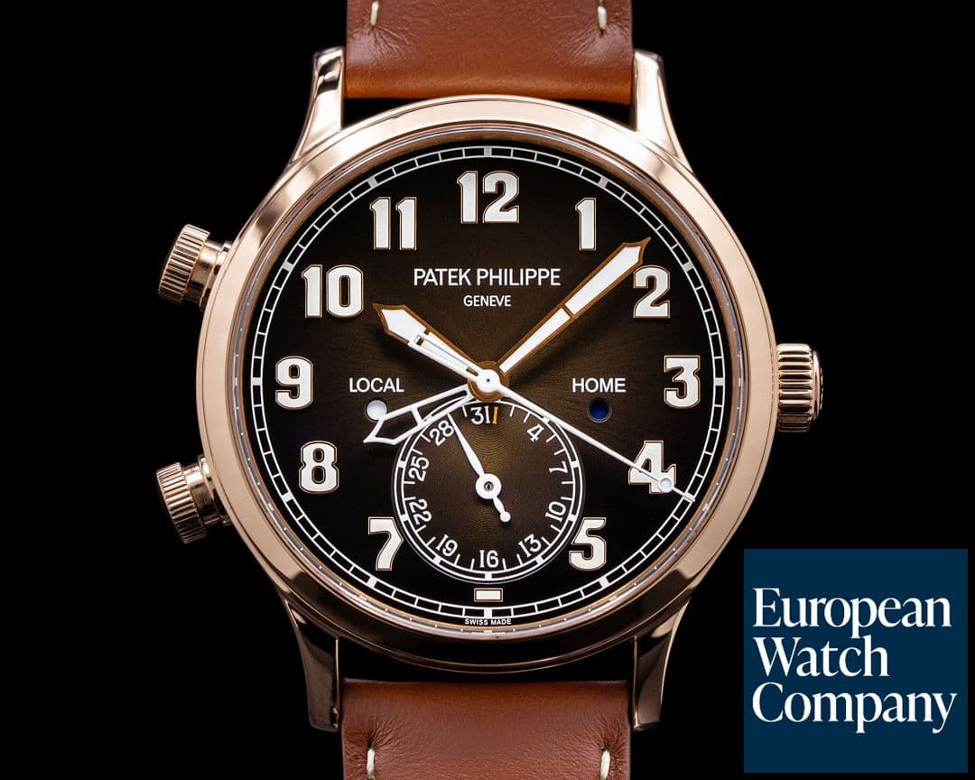 Image of Patek Philippe Calatrava 5524R Pilot Travel Time 18k Rose Gold 2020