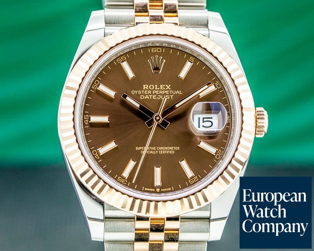 Image of Rolex Datejust 41 126331 Tobacco Brown Stick Dial 18K Rose / SS 2021
