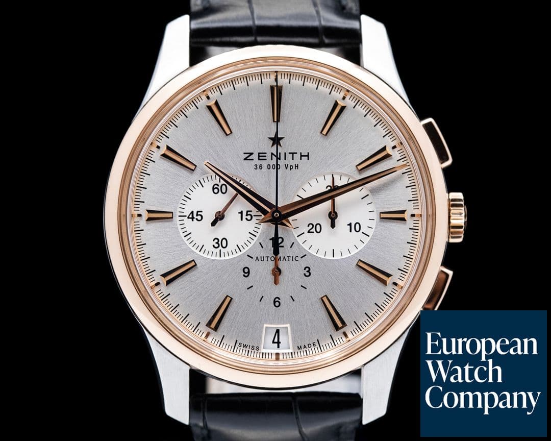 Image of Zenith Captain Chronograph SS / Rose Gold Silver Dial