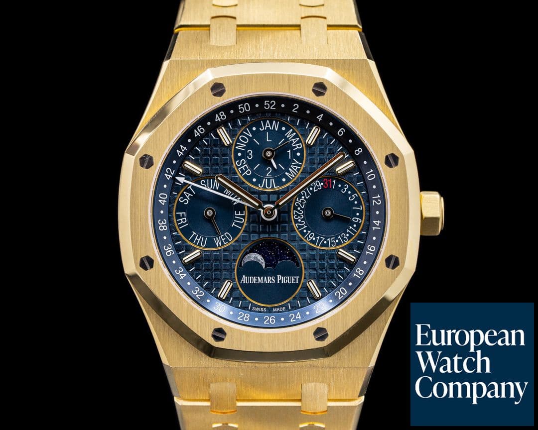 Image of Audemars Piguet Royal Oak 26574BA Perpetual Calendar 18k yellow Gold Blue Dial 