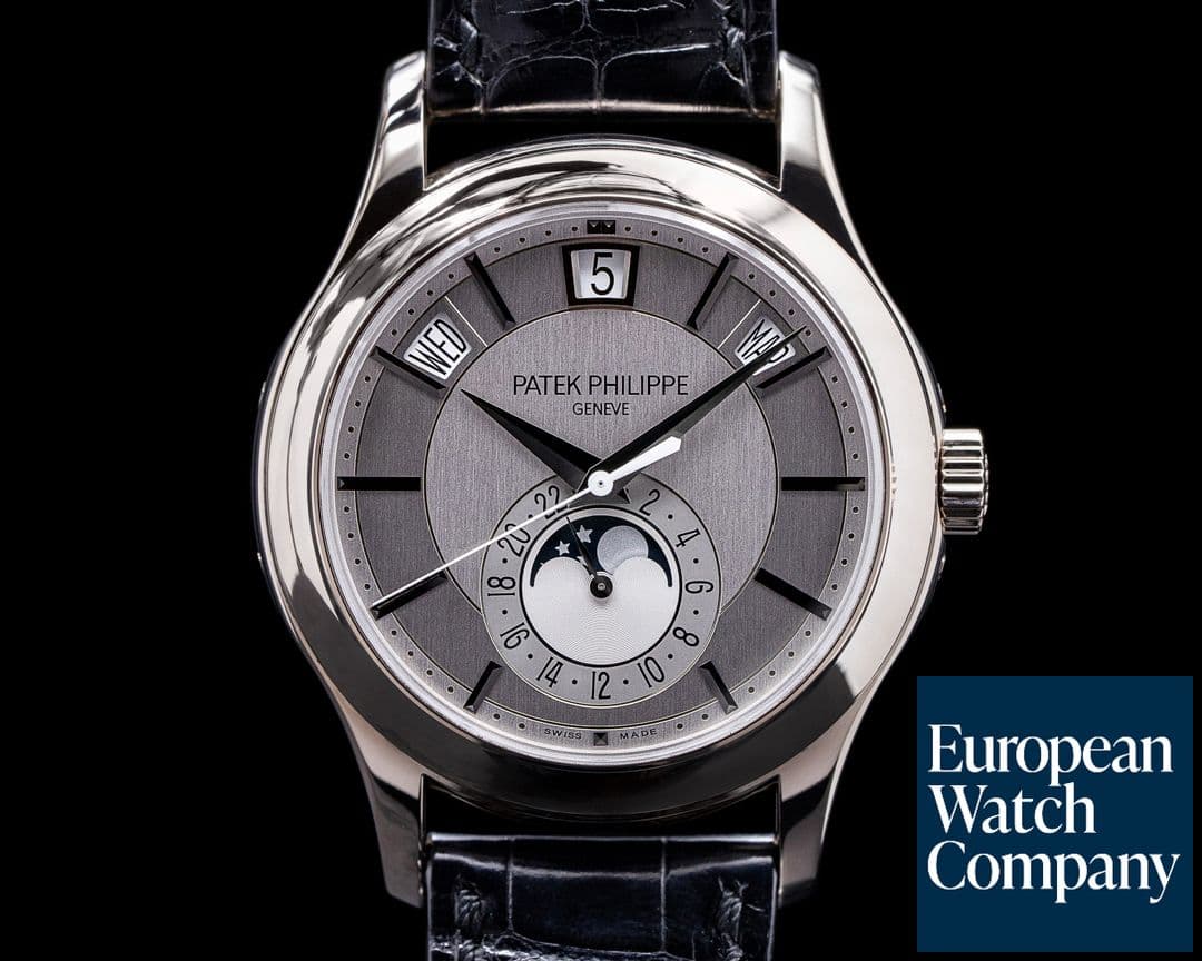 Image of Patek Philippe Annual Calendar 5205G Silver Dial 18K White Gold + Deployment 

