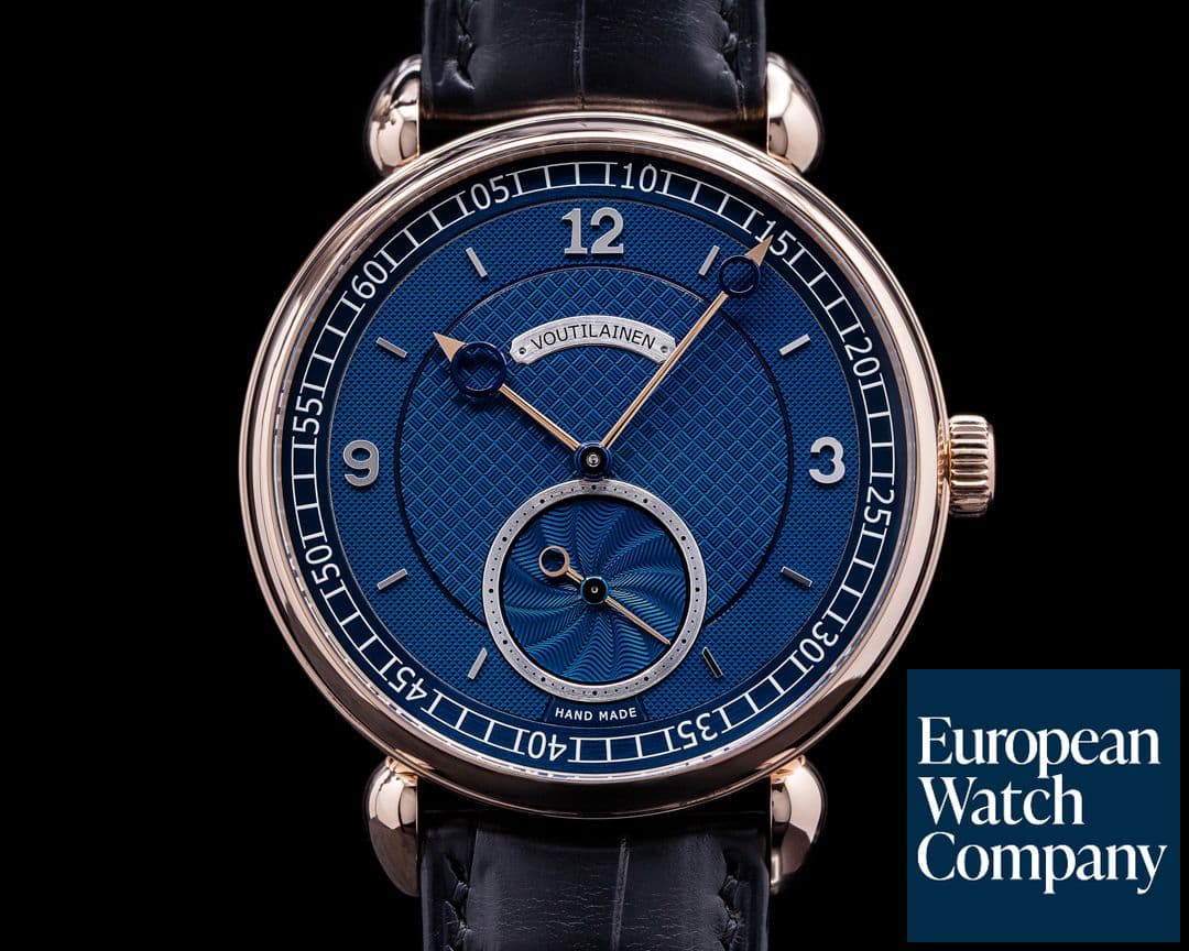 Image of Kari Voutilainen Vingt-8 ISO 18k Rose Gold BLUE DIAL "PIECE UNIQUE"