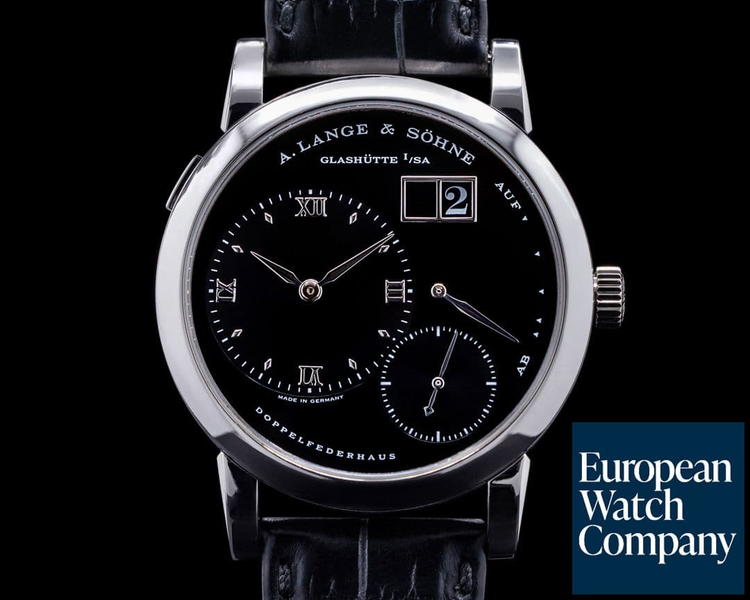 Image of A. Lange and Sohne Lange 1 Platinum Black Dial "DARTH" Black Date RARE 