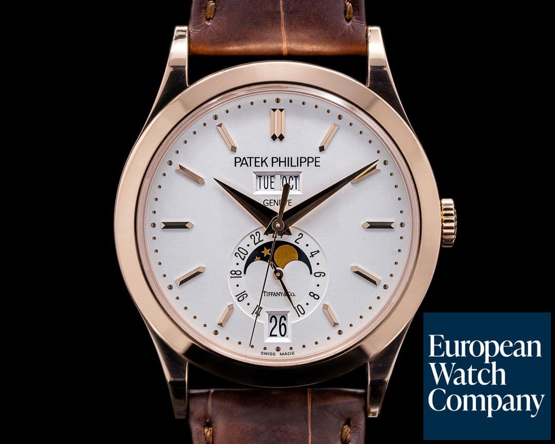 Image of Patek Philippe Annual Calendar 5396R
"Tiffany & Co" Rose Gold Silver Dial