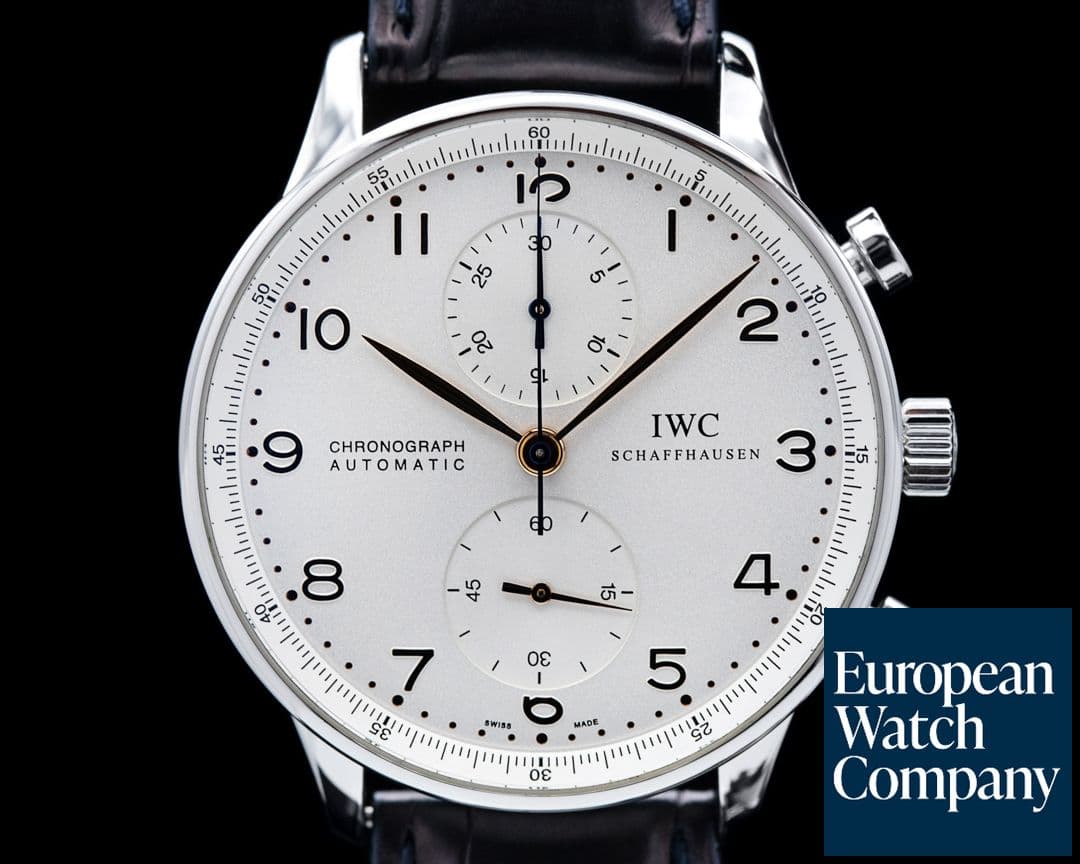 Image of IWC Portuguese Chronograph SS Silver Dial / Gold Numerals 