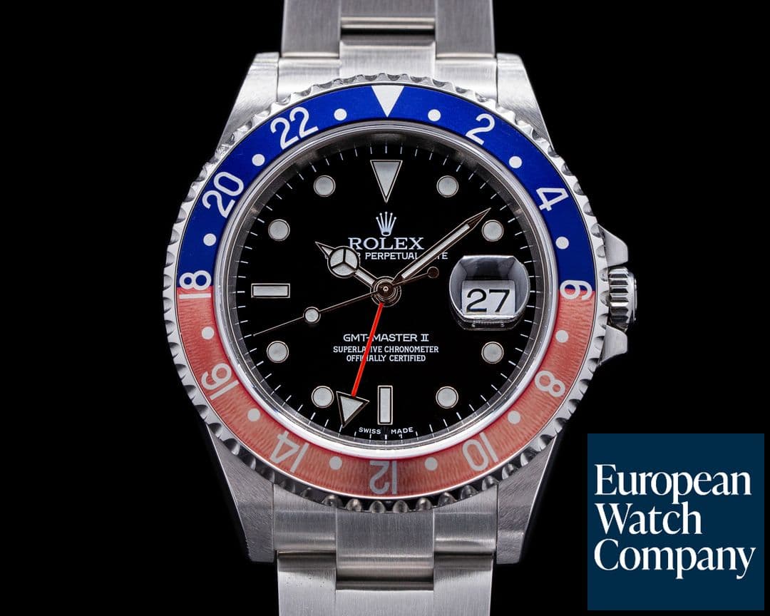 Image of Rolex GMT Master II 16710 SS Red / Blue Pepsi Bezel FULL SET