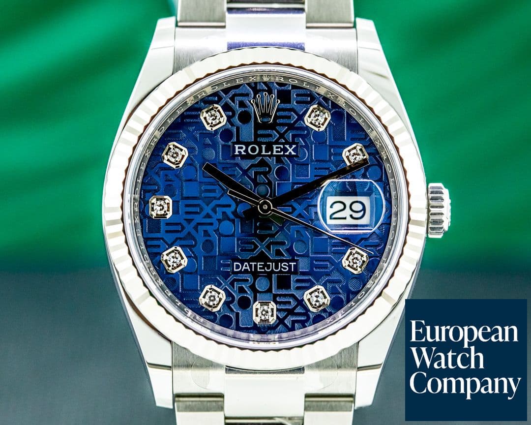 Image of Rolex Datejust 126234-0012 Blue Diamond Jubilee Dial / Oyster Bracelet UNWORN 