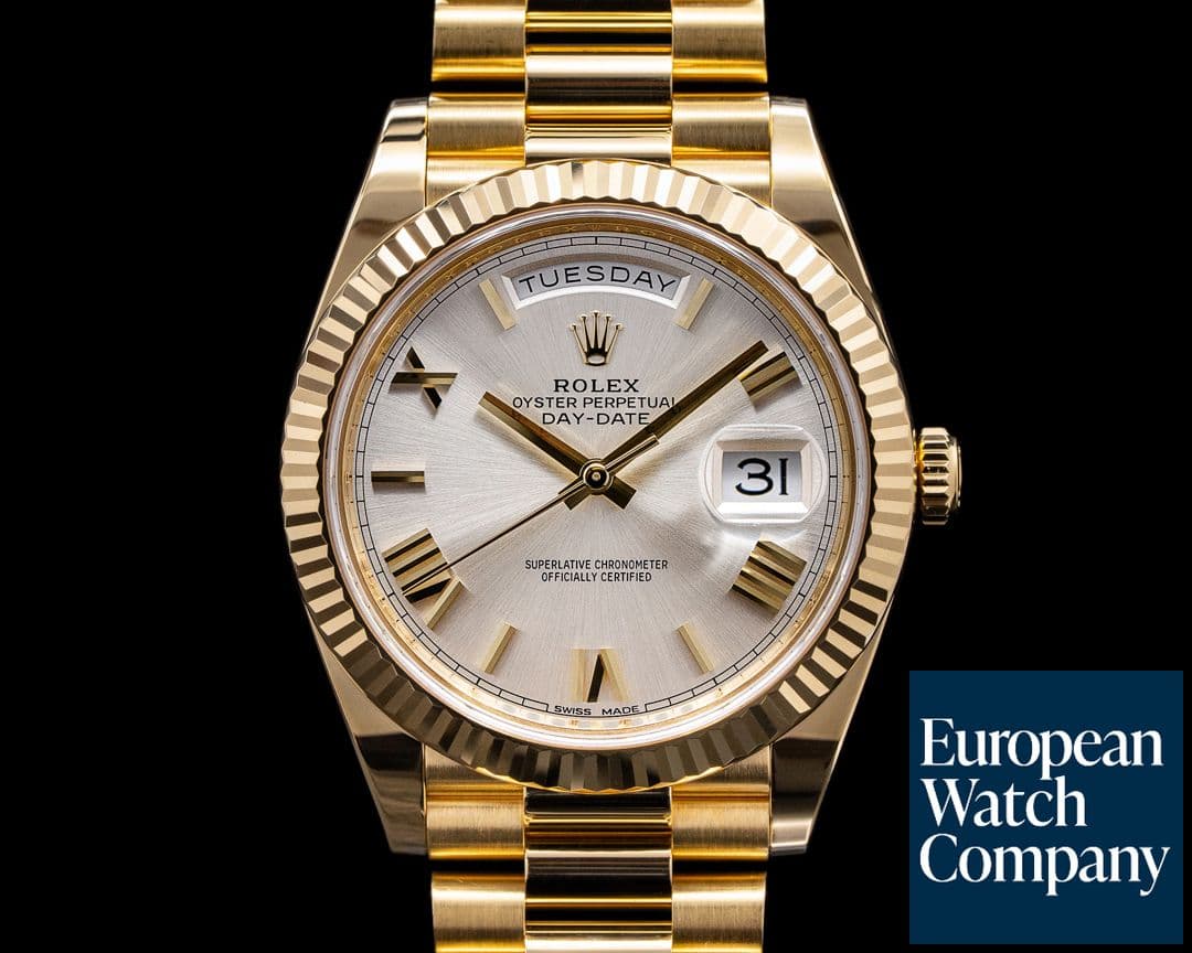 Image of Rolex Day Date 228238 Presidential 18k Yellow Gold with Silver Dial 40MM 