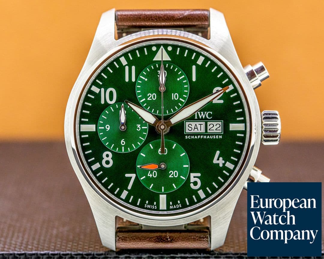 Image of IWC Pilot's Watch Chronograph 41mm SS Green dial UNWORN