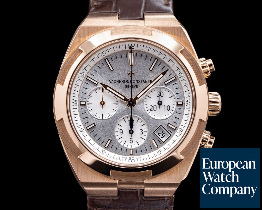 Image of Vacheron Constantin Overseas Chronograph 5500v Rose Gold Silver Dial FULL SET UNWORN