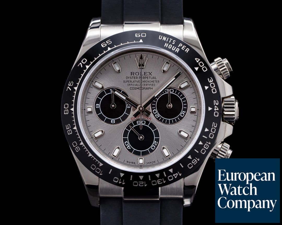 Image of Rolex Daytona 116519 18K White Gold Ceramic Oysterflex Silver Dial 