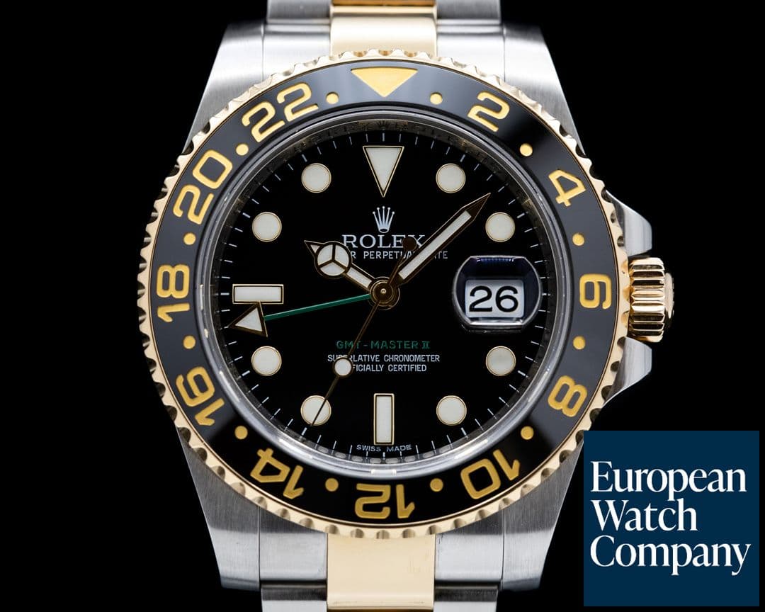 Image of Rolex GMT Master II 116713LN  SS / 18K Yellow Gold Black Dial 