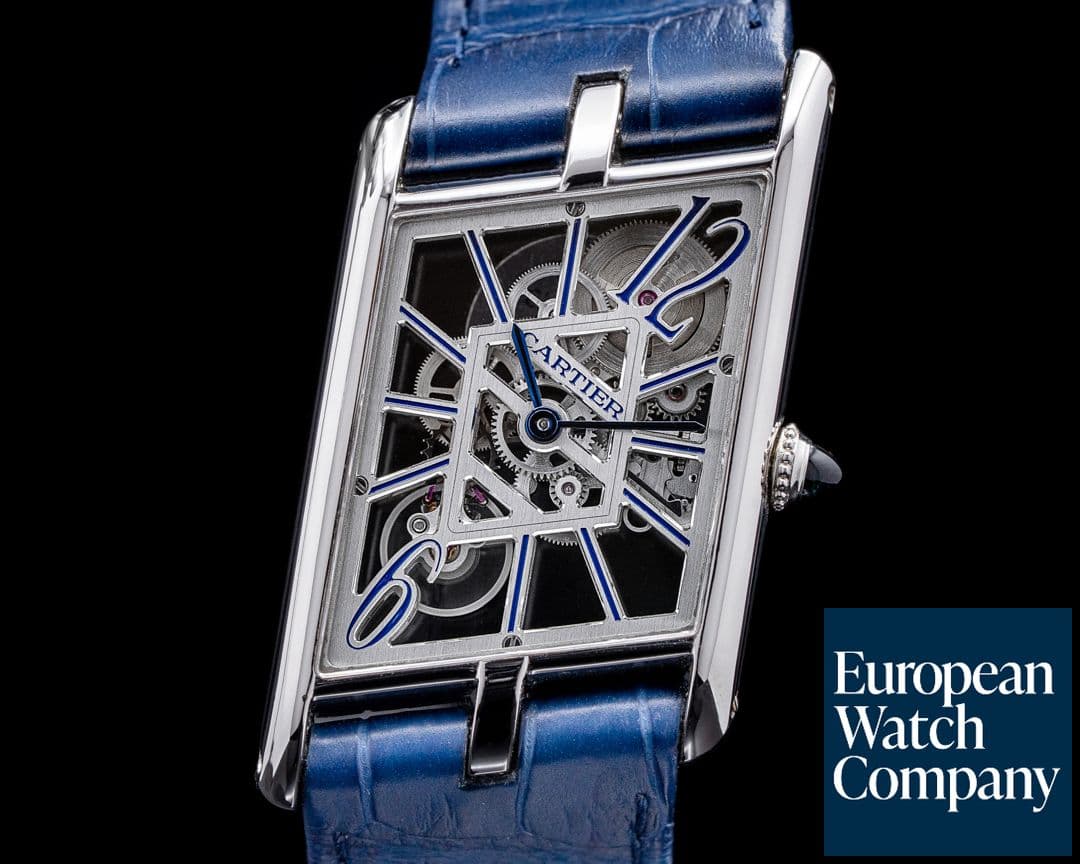 Image of Cartier Privee Collection Tank Asymetrique Skeleton Platinum UNWORN
