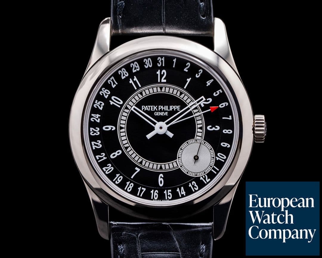 Image of Patek Philippe Calatrava 6006G Black Dial 18K White Gold / Deployant 2020