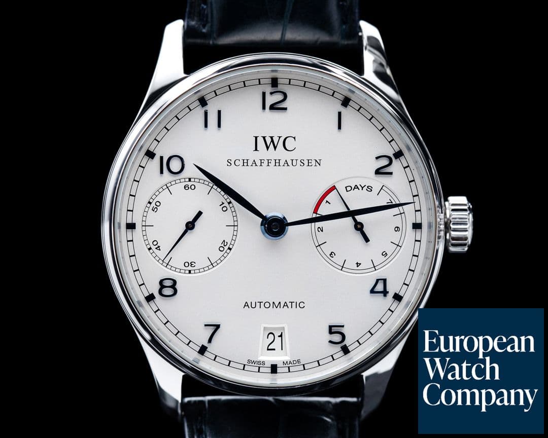 Image of IWC Portuguese 7 Day SS / Blue Numerals 
