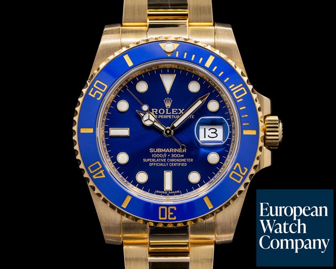 Image of Rolex Submariner 116618 18K Yellow Gold Blue Dial 