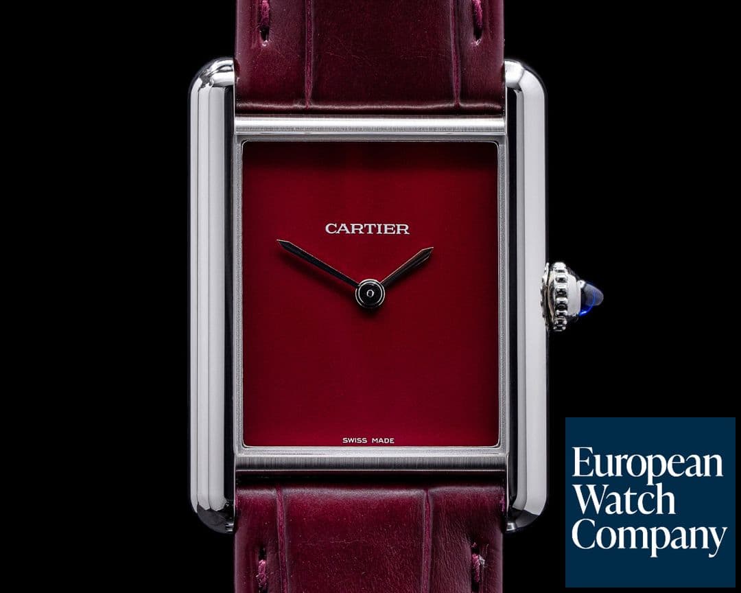 Image of Cartier Tank Must Watch SS Large RED 2021 UNWORN