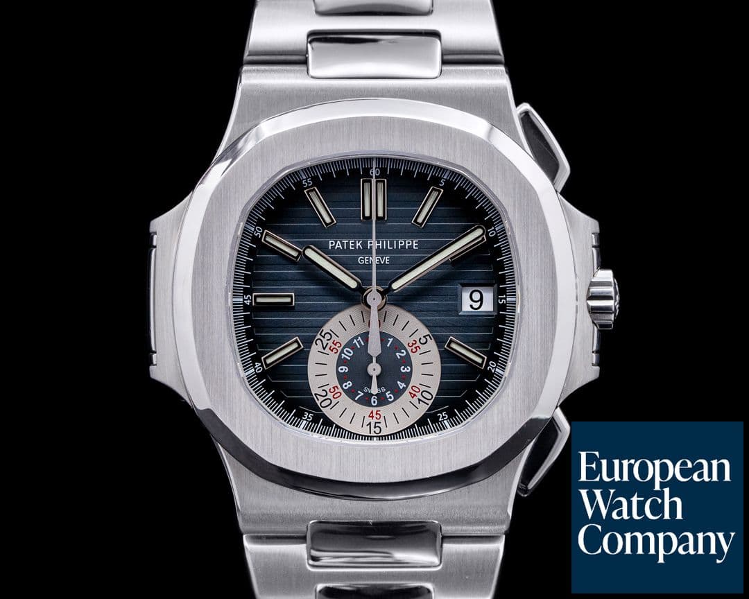 Image of Patek Philippe Nautilus 5980/1A Chronograph SS Blue Dial FULL SET 