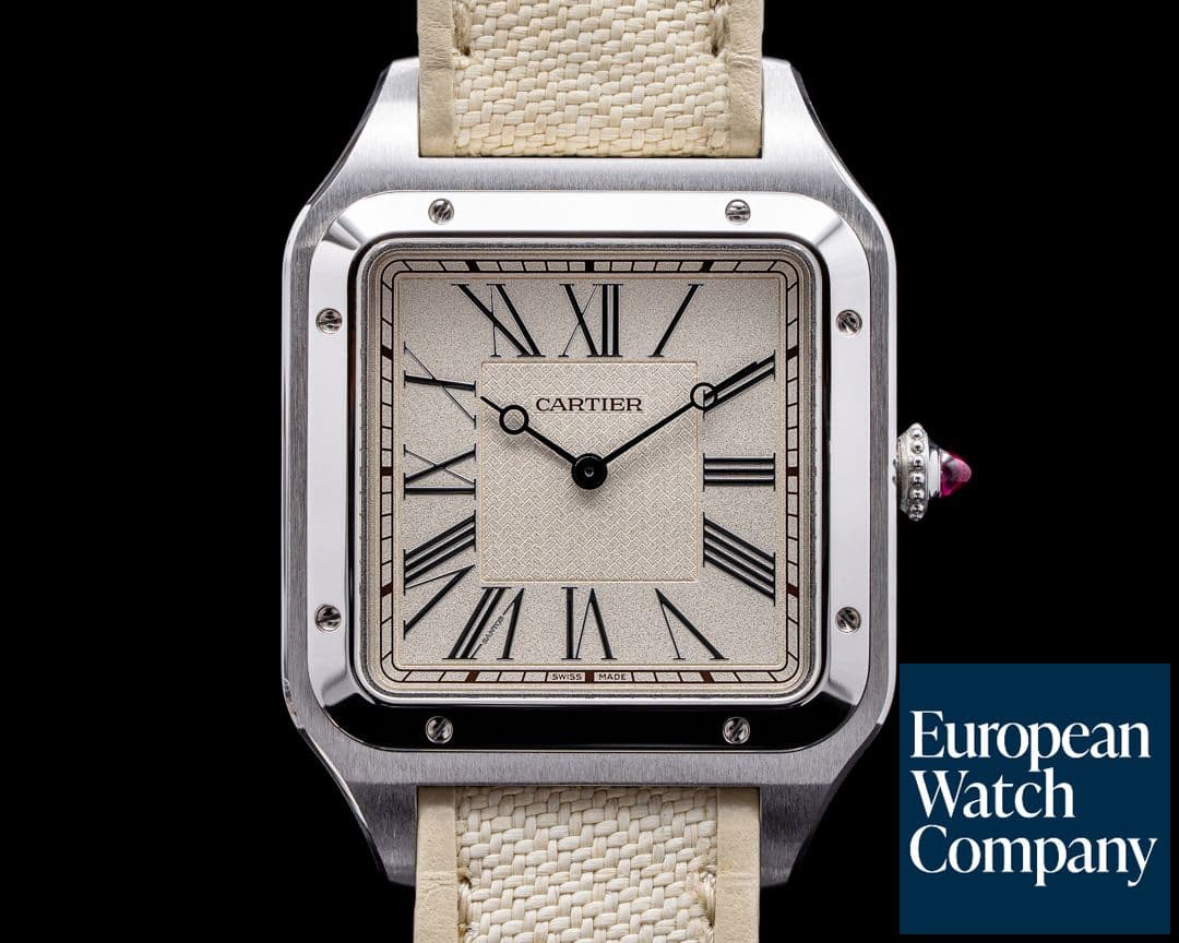 Image of Cartier Santos Dumont XL "La Demoiselle" Platinum LIMITED / Matching Cuff Links 