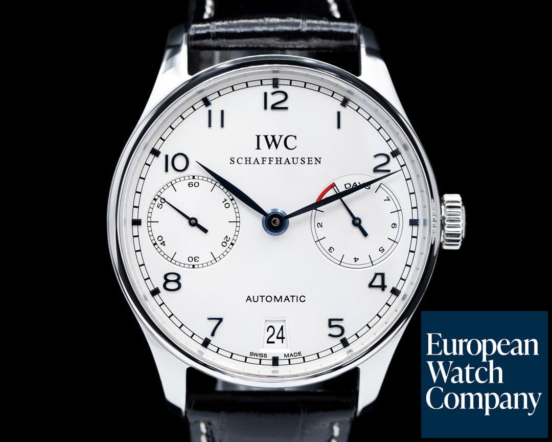 Image of IWC Portuguese 7 Day SS / Blue Numerals 
