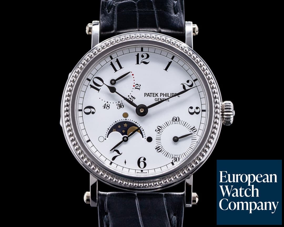 Image of Patek Philippe Moonphase 5015P Power Reserve Platinum Hobnail Bezel RARE