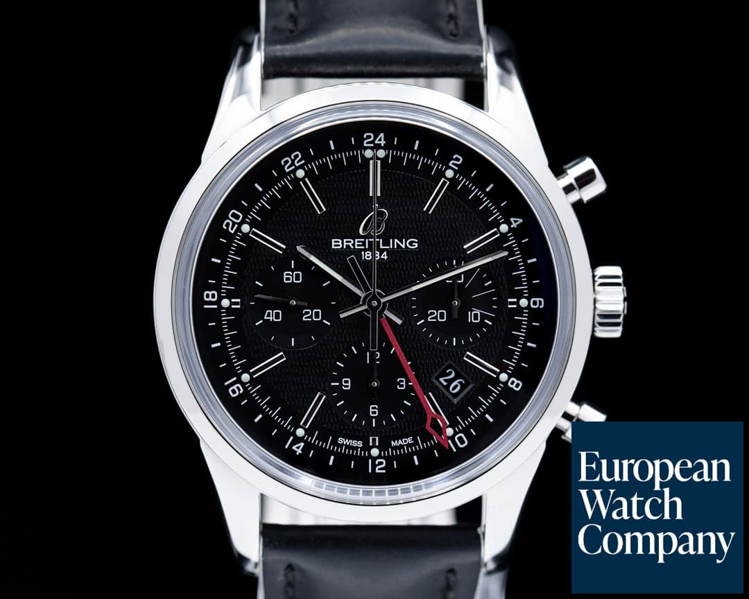 Image of Breitling Transocean Chronograph GMT SS Black Dial 